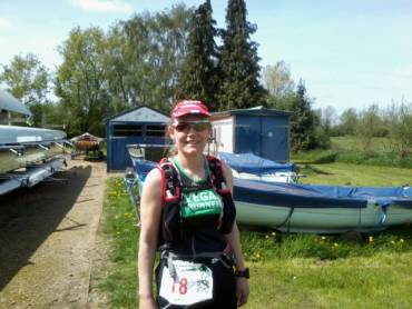 Claire Abbey at mile 95 of Thames Path 100 today